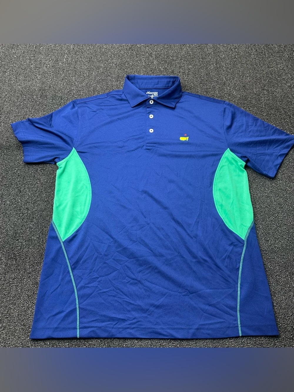 Masters Tech 2015 Masters Golf Polo Blue Green Short Sleeve Mens M